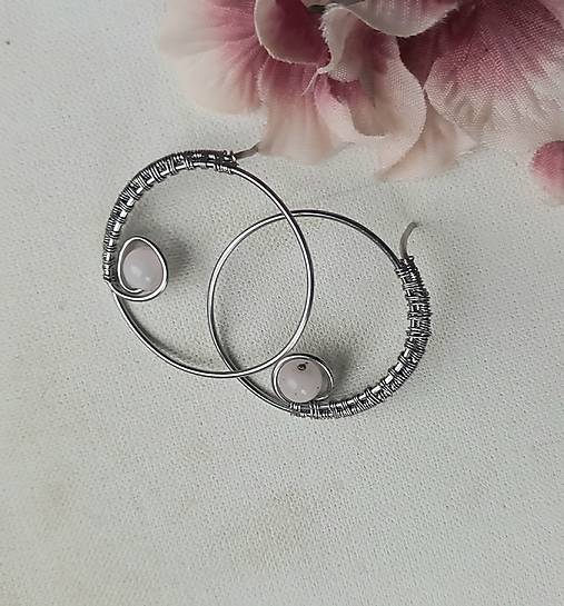 Náušnice - Ruženín chirurgická oceľ - 18067823_