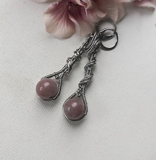 Náušnice - Fialový aventurín chirurgická oceľ - 18068105_