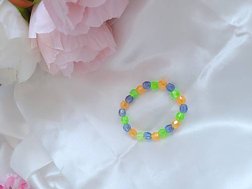 Detské doplnky - Detské farebné náramky imitácia sklenených korálok (Modrá) - 18067424_