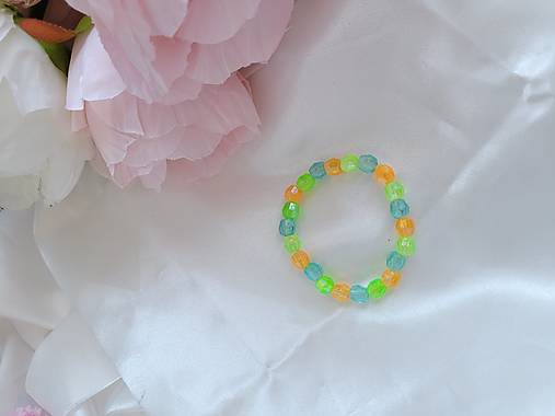 Detské doplnky - Detské farebné náramky imitácia sklenených korálok (Tyrkysová) - 18067425_
