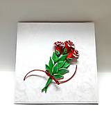 Papiernictvo - Pohľadnica / blahoželanie s červenými ružami ... - 18070138_