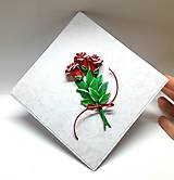 Papiernictvo - Pohľadnica / blahoželanie s červenými ružami ... - 18070139_