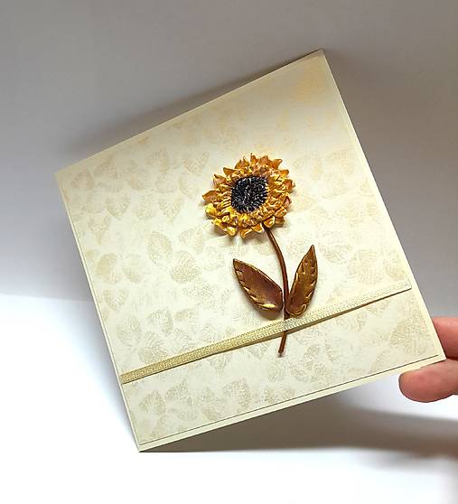 Papiernictvo - Blahoželanie / pohľadnica so slnečnicou - 18070162_