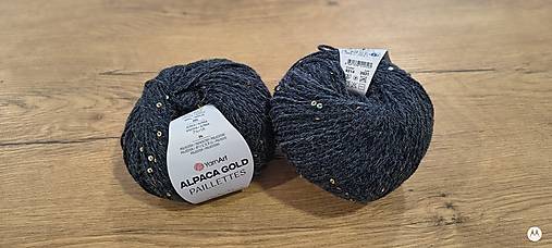 Galantéria - YarnArt Alpaca Gold Paillettes (9314 - Tmavosivá) - 18069907_