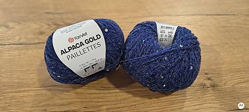 Galantéria - YarnArt Alpaca Gold Paillettes (9313 - Tmavomodrá) - 18069909_