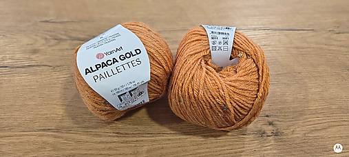 Galantéria - YarnArt Alpaca Gold Paillettes (9311 - Oranžovo žltá) - 18069911_