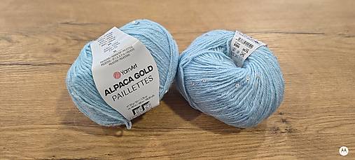 Galantéria - YarnArt Alpaca Gold Paillettes (9305 - Svetlomodrá) - 18069912_