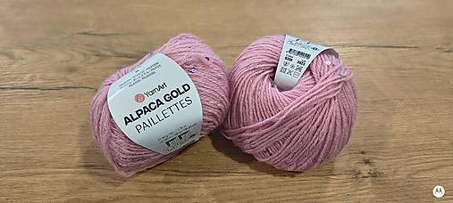 Galantéria - YarnArt Alpaca Gold Paillettes (9306 - Ružová) - 18069913_