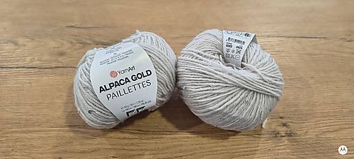 Galantéria - YarnArt Alpaca Gold Paillettes (9303 - Svetlá sivá) - 18069914_