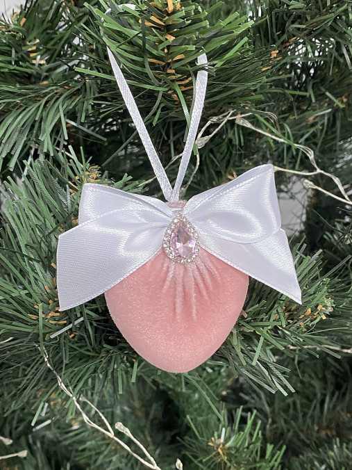 Iné - Bielo ružové srdiečko 6 cm - 18069555_