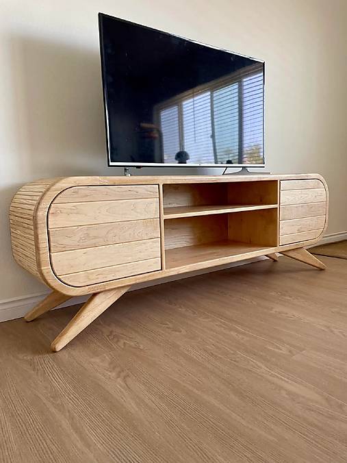 Nábytok - Moderná skrinka s oblými bokmi pod TV - 18068967_