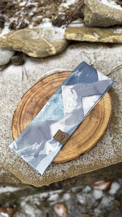 Čiapky, čelenky, klobúky - Športová čelenka "grey mountains" - 18069630_