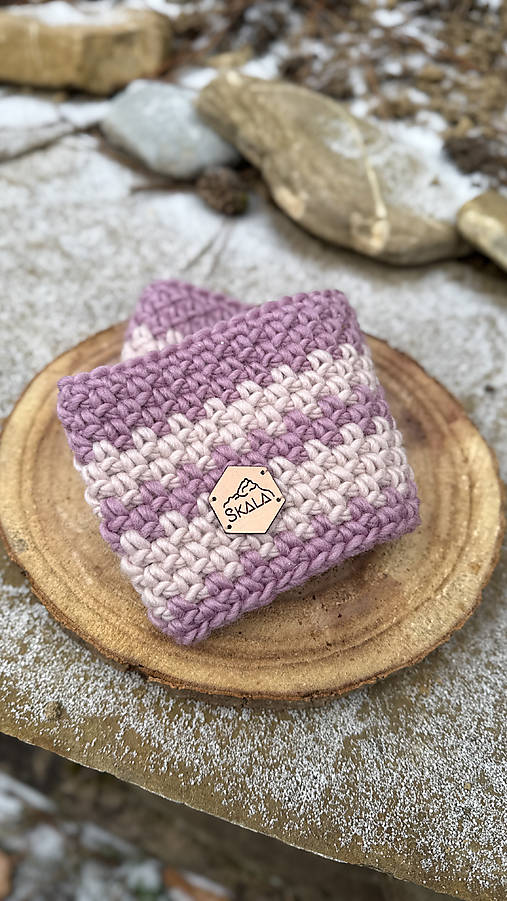 Čiapky, čelenky, klobúky - Čelenka Ovčia vlnka Purple/powder pink - 18069850_