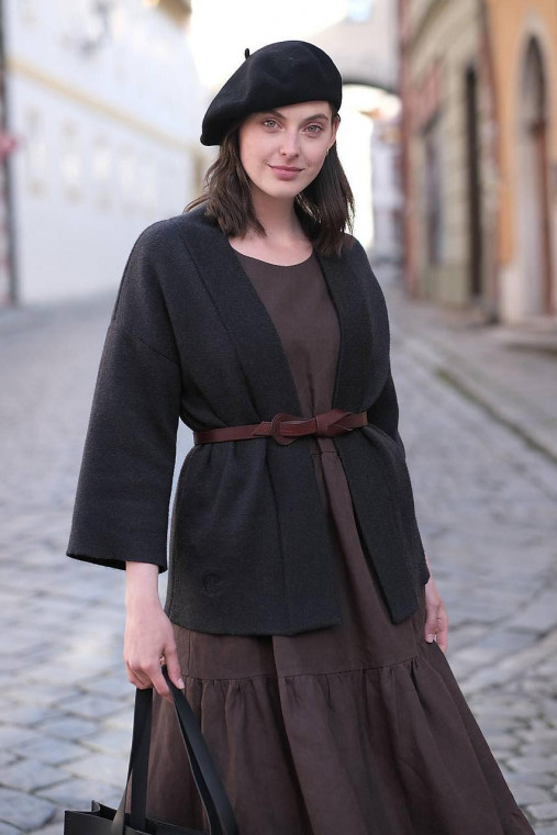 Svetre a kardigány - Kardigan ANTRACIT - 18070183_