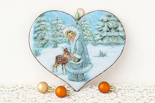 Tabuľky - tabuľka na dvere dievčatko so srnkou - 18069020_