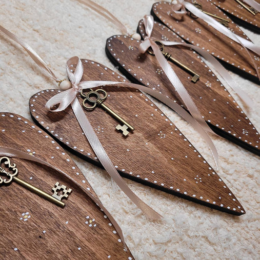 Dekorácie - Srdce s kľúčom - 18070738_