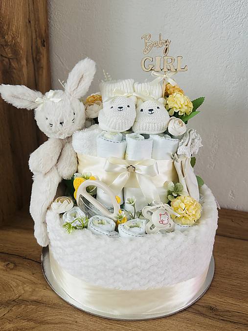 Detské doplnky - Plienková torta nežný mojkáčik - 18070688_