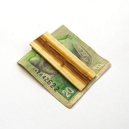 Pánske tašky - Drevená spona na peniaze - škumpová - 18070637_