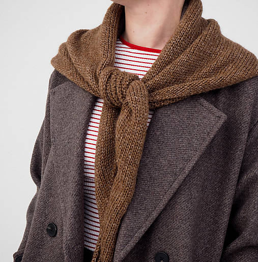 Šatky - Poet...alpaková, hnedá šatka - 18071023_