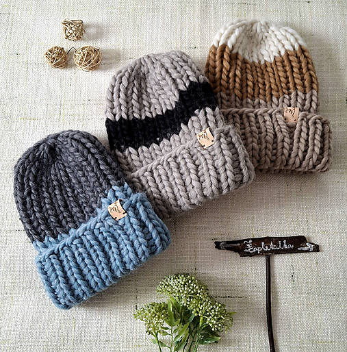 Chunky čiapky farebné