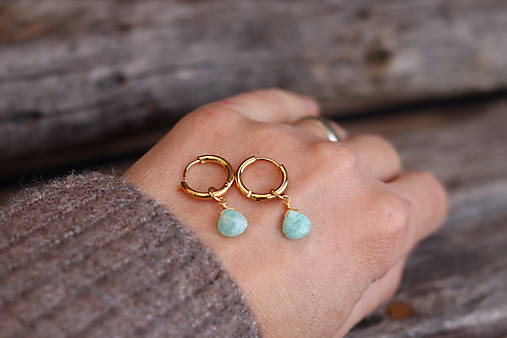 Náušnice kruhy amazonit
