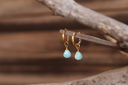 Náušnice kruhy amazonit