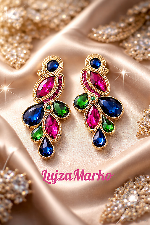 Náušnice - Johana soutache náušnice - 18072307_