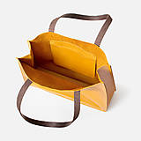 Kabelky - Kožená shopper kabelka TOTE BAG | žltá - 18071127_