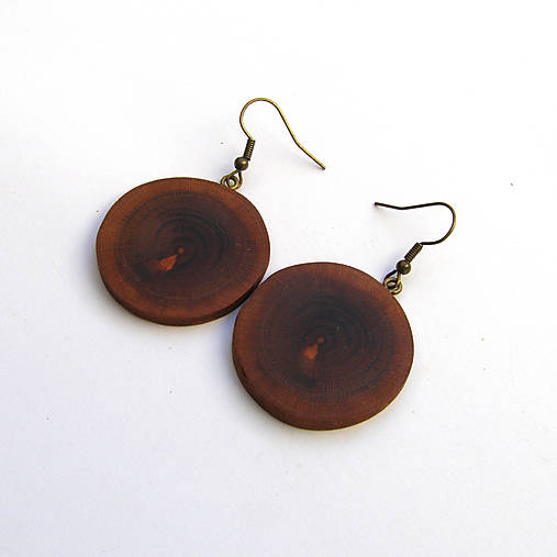 Náušnice - Drevené náušnice visiace - marhuľové rezy - 18072349_