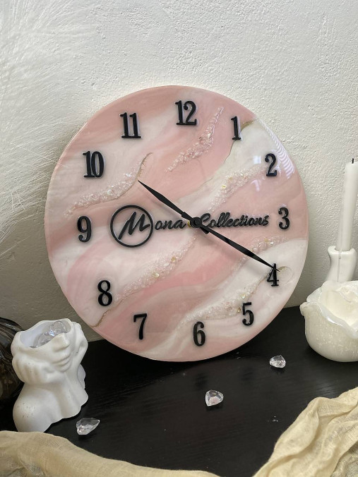 Hodiny - Hodiny z epoxidovej živice s logom – výroba na mieru - 18071260_