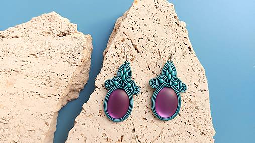 Náušnice - Ľalia - Ručne šité šujtášové náušnice - Soutache earrings - 18073124_