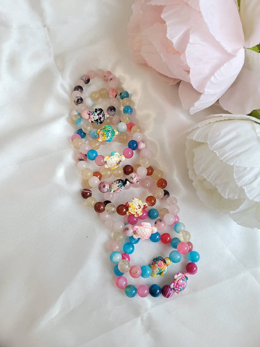 Detské doplnky - Detské minerálne náramky korytnačka - 18073061_