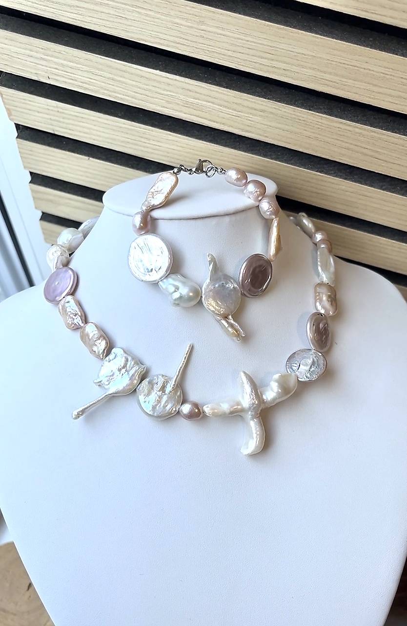 Maxi perlový náhrdelník mix