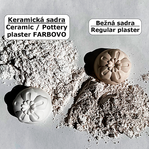 Modelovacie hmoty - KERAMICKÁ SADRA. Sadra na odliatky SNEHOVO BIELA ako JESMONITE 500g - 18073538_