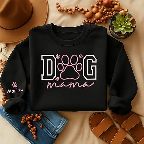 Mikiny - DOG MAMA – vyšívaná mikina pre milovníčky psov - 18073161_