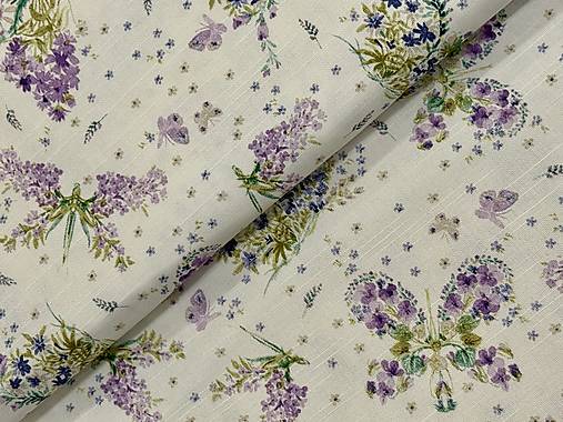 100% BAVLNA DEKOR / KVETINY/ MOTÝLE