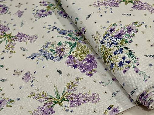 100% BAVLNA DEKOR / KVETINY/ MOTÝLE