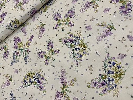 100% BAVLNA DEKOR / KVETINY/ MOTÝLE