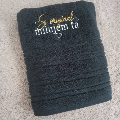 Úžitkový textil - Si originál - tmavá osuška - 18074638_