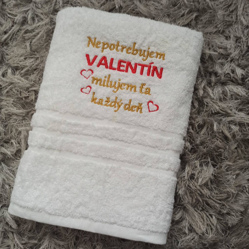 Úžitkový textil - Valentínska osuška -biela - 18074640_