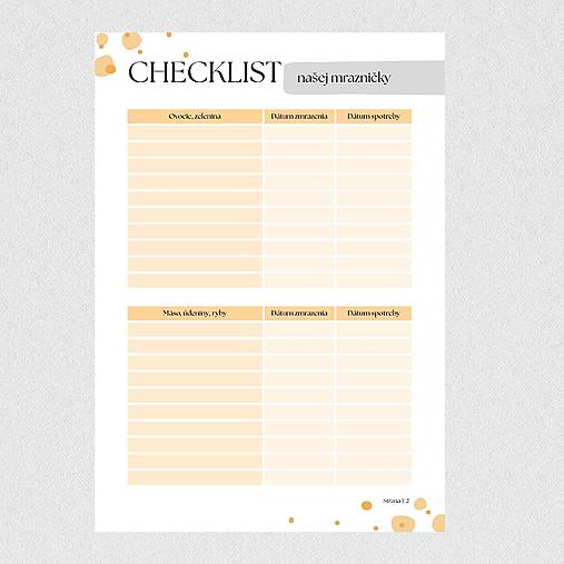 Papiernictvo - Checklist našej mrazničky (PDF) - 18076274_