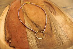 Náhrdelníky - Choker Kruh vo fialovej - 18077680_