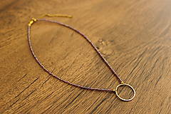 Náhrdelníky - Choker Kruh vo fialovej - 18077681_