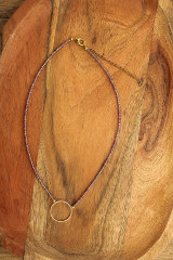 Náhrdelníky - Choker Kruh vo fialovej - 18077682_