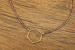 Náhrdelníky - Choker Šesťuholník vo fialovej - 18077702_