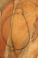 Náhrdelníky - Choker Šesťuholník vo fialovej - 18077704_