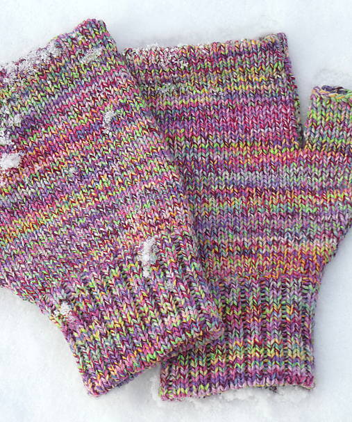 Rukavice - Bezprstošky fialový melír - 18077259_