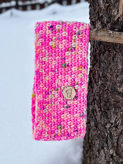 Čiapky, čelenky, klobúky - Merino čelenka pink - 18076887_