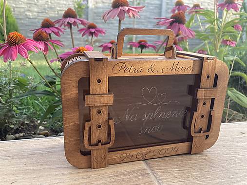 Úložné priestory & Organizácia - Pokladnička - Kufor personalizovaná - Svadba - 18077025_
