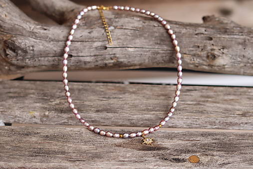 Perlový náhrdelník - lila